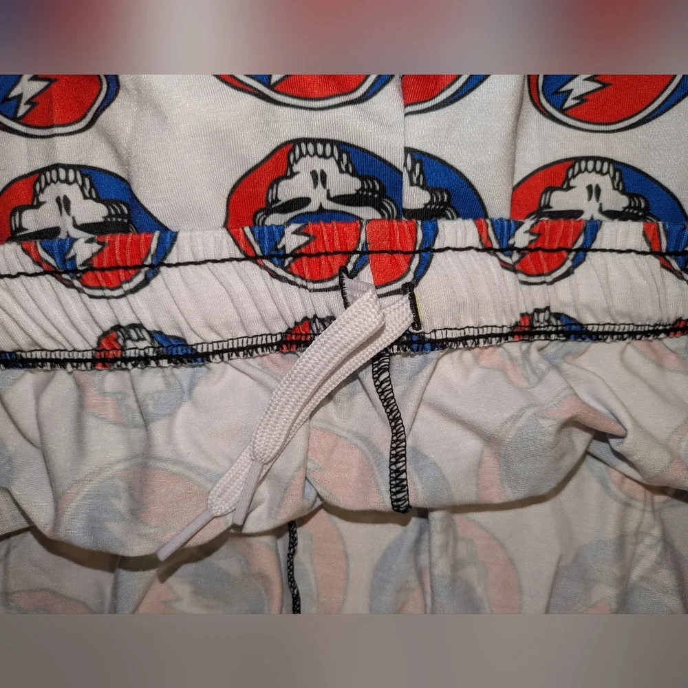 NWOT Grateful Dead Stealie Lounge Pants Red Blue Skull Print Drawstring 2XL
